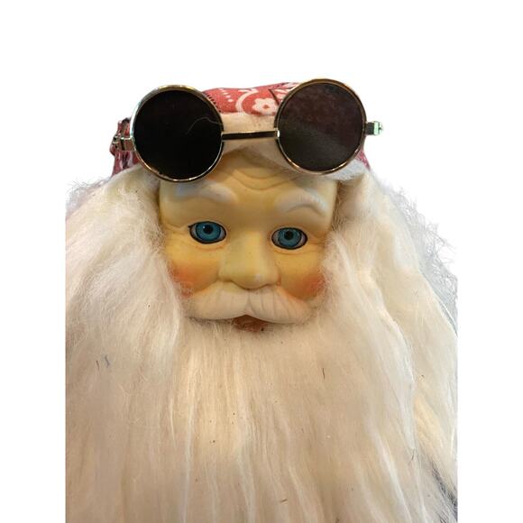 Biker Santa Claus Standing Statue Figure 18” Christmas Holiday Decoration - Picture 2 of 7